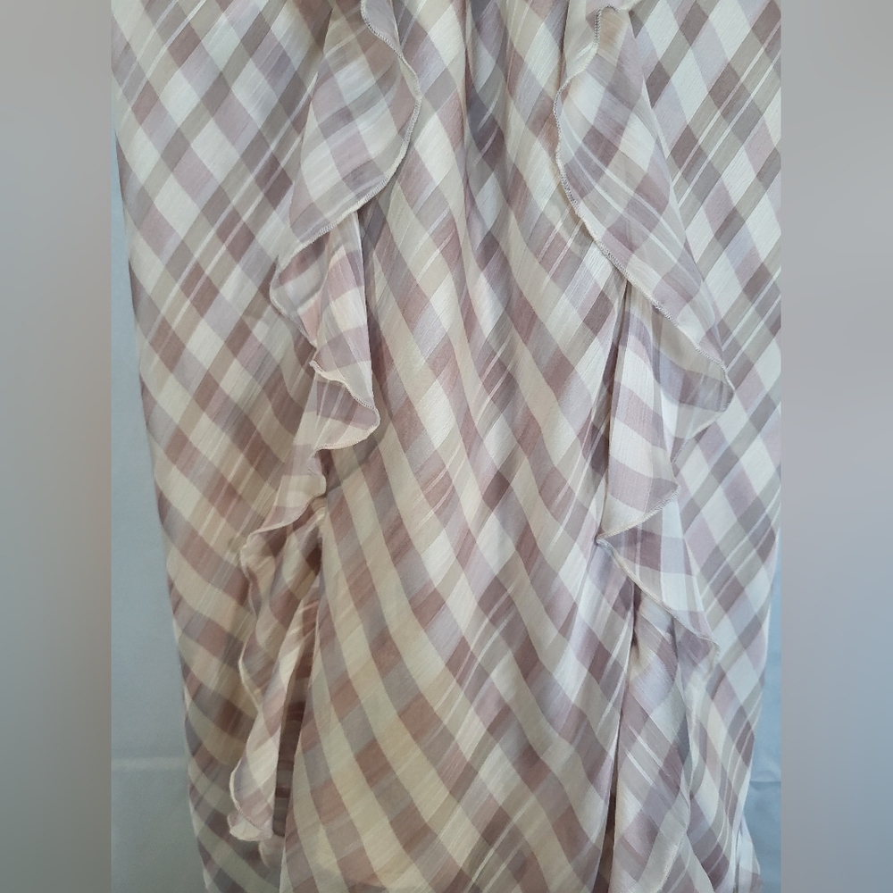 Victoria’s Secret Ruffle plaid pink dress women's L feminine adjustable straps - Picture 10 of 12